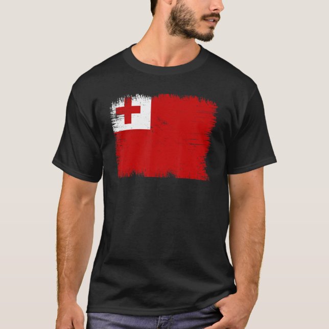 Vintage Tonga Flag Tongan Independence Day T-Shirt (Front)