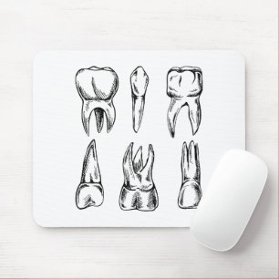 Vintage Tooth Anatomy Dental Mouse Pad, Dentist & Pad