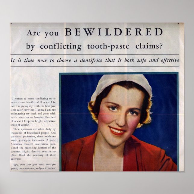 Vintage Toothpaste Ad Poster (Front)