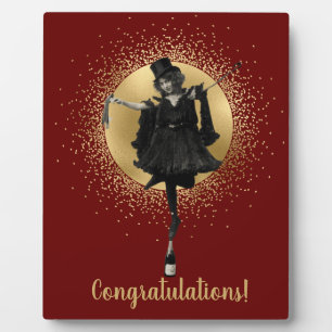 Vintage Top Hat Dancer Congratulations  Plaque