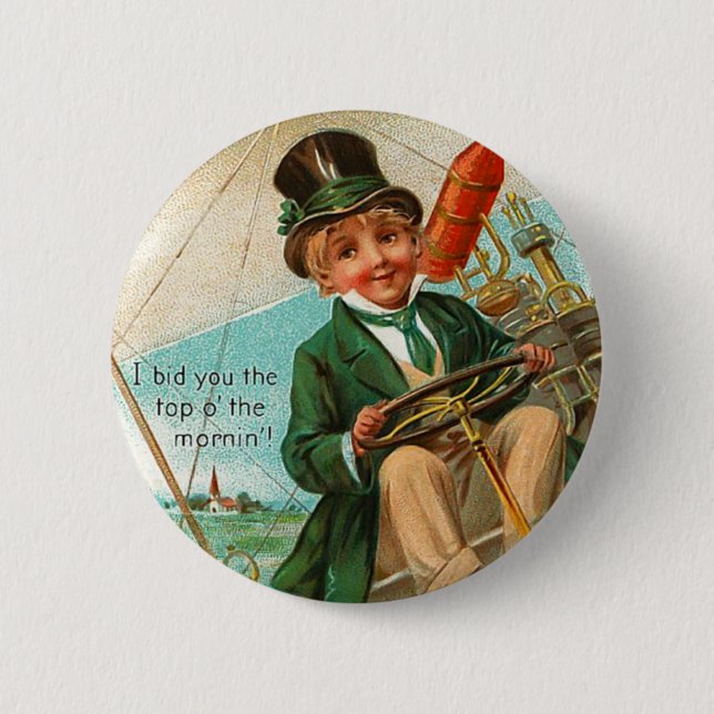 Vintage Top o' the Morning Button (Front)