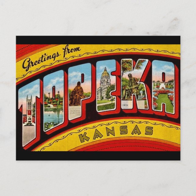  Vintage Topeka Kansas Postcard (Front)