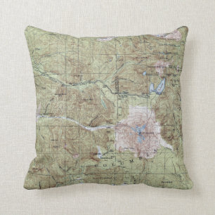 Vintage Topographical Map Mount Saint Helens Cushion