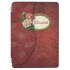 Vintage Torn Red Damask and Roses Personalised
