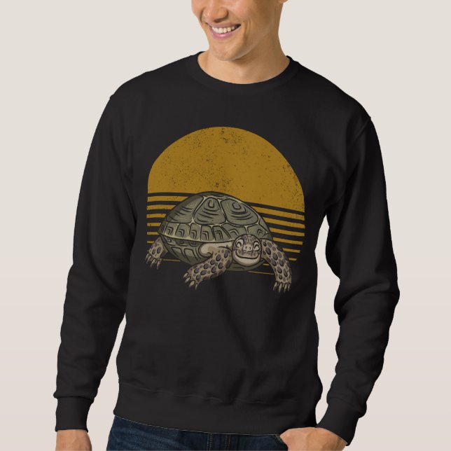 Vintage Tortoise Lover Retro Turtle Sweatshirt (Front)