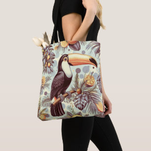 Vintage Toucan Tropical Pattern Tote Bag