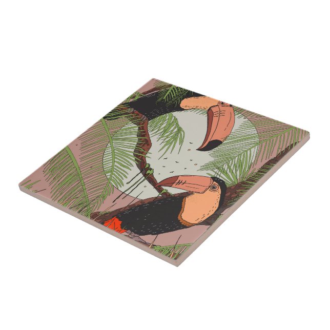 Vintage Toucans Tile (Side)