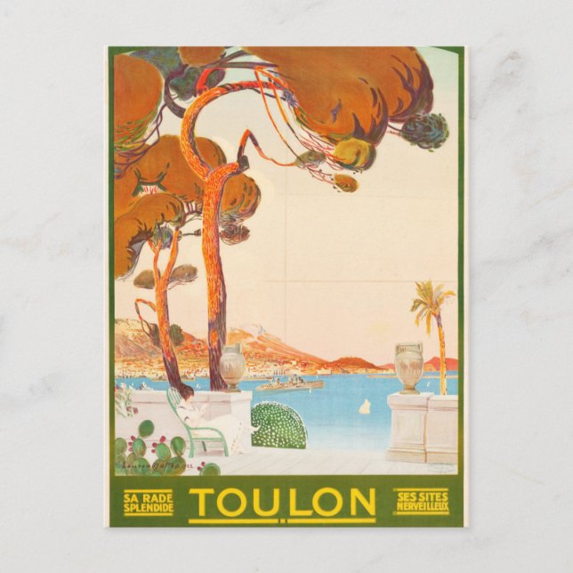Vintage Toulon Cote D'Azur Provence Alpes Travel Postcard (Front)