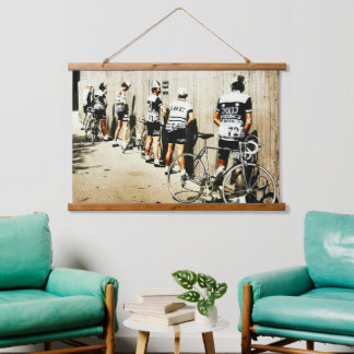 Vintage Tour de France Cyclists' Pee Stop 1970s Co Hanging Tapestry