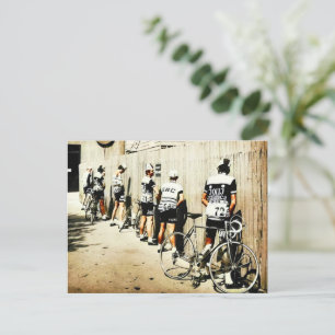 Vintage Tour de France Cyclists' Pee Stop 1970s Postcard