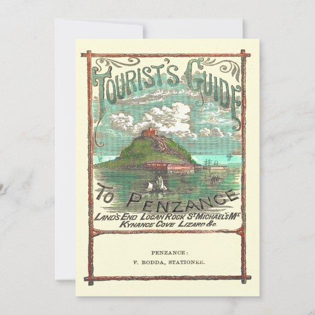 Vintage Tourist Guide to Penzance Travel  Card (Front)