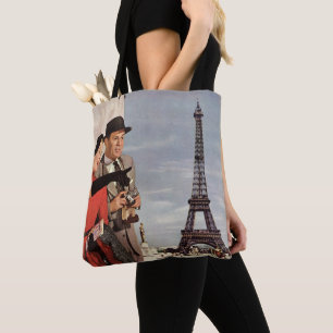 Vintage Tourists Travelling in Paris Eiffel Tower Tote Bag