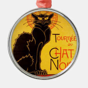 Vintage Tournee de Chat Noir Black Cat Metal Tree Decoration