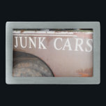 Vintage Tow Truck cash for junk Car Sign Rectangular Belt Buckle<br><div class="desc">Junk Yard vintage car sign Tow Truck Vintage Car Sign Close up of an antique Chevy Photo by Sandy Closs "vintage cars", "vintage trucks", "antique car", "antique cars", " old car", "old cars", " antique car", "rusted metal", "vintage car", "vintage truck", "antique trucks", "antique trucks", " old truck", "old trucks",...</div>