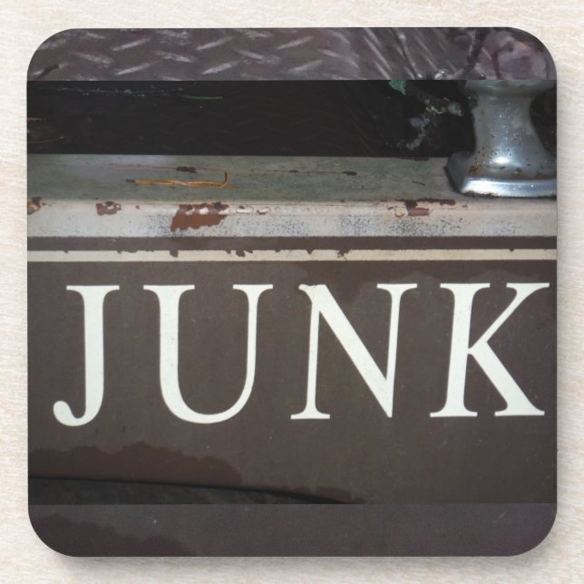 Vintage Tow Truck JUNK SIGN Coaster (Front)