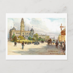Vintage Town Hall, Dunedin, New Zealand Postcard