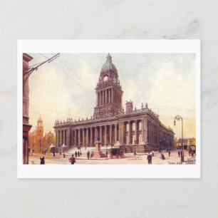 Vintage Town Hall, Leeds Postcard