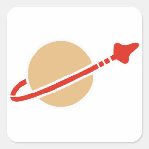 Vintage Toy Brick Space Astronaut Symbol Square Sticker