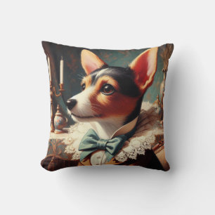 Vintage Toy Fox Terrier Painting Cushion