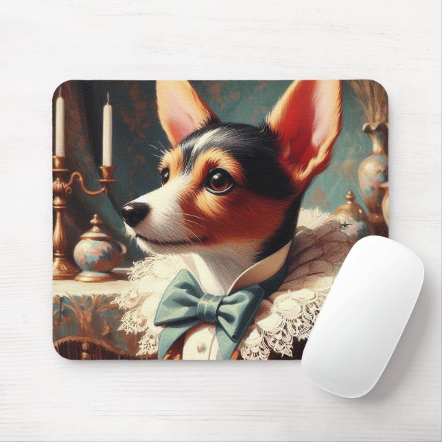 Vintage Toy Fox Terrier Painting Mouse Pad (With Mouse)