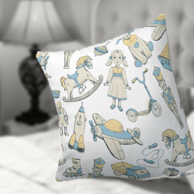 Vintage Toy Pattern Custom Color V5 ID783 Cushion (Creator Uploaded)