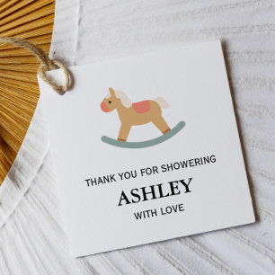 Vintage Toy Rocking Horse Baby Shower Favour Tags