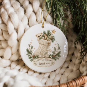 Vintage Toy Shelf Baby’s First Christmas Ceramic Tree Decoration