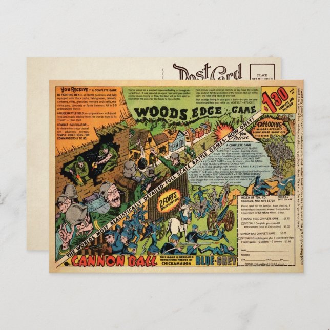 Vintage Toy Soldiers Toy Ad Postcard (Front/Back)