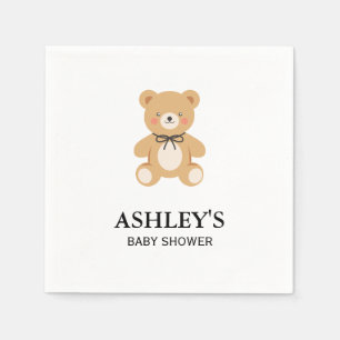 Vintage Toy Teddy Bear Classic Baby Shower Napkin