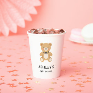 Vintage Toy Teddy Bear Classic Baby Shower Paper Cups