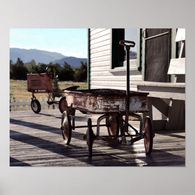 Vintage Toy Wagon and Tractor Poster (Front)