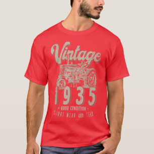 Vintage Tractor Farmer Birthday Born In 1935 & Est T-Shirt