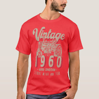 Vintage Tractor Farmer Birthday Born In 1960 & Est T-Shirt