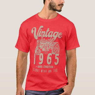 Vintage Tractor Farmer Birthday Born In 1965 & Est T-Shirt