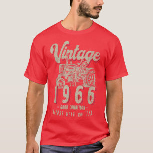 Vintage Tractor Farmer Birthday Born In 1966 & Est T-Shirt