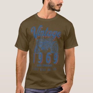 Vintage Tractor Farmer Birthday Born In 1969 & Est T-Shirt