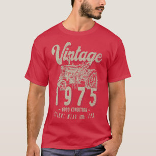 Vintage Tractor Farmer Birthday Born In 1975 & Est T-Shirt