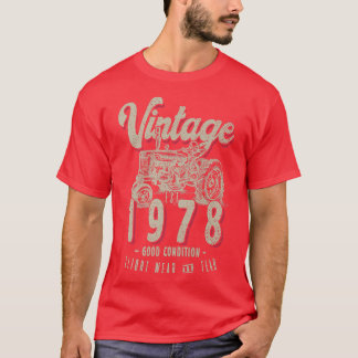 Vintage Tractor Farmer Birthday Born In 1978 & Est T-Shirt
