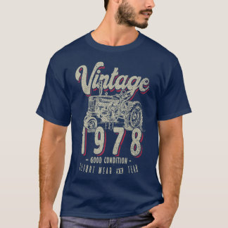 Vintage Tractor Farmer Birthday Born In 1978 & Est T-Shirt