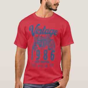 Vintage Tractor Farmer Birthday Born In 1986 & Est T-Shirt