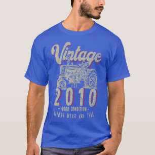 Vintage Tractor Farmer Birthday Born In 2010 & Est T-Shirt