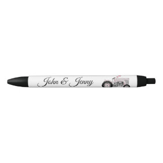 Vintage Tractor Farmer Custom Wedding Favour Gift Black Ink Pen