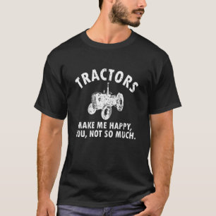 Vintage Tractor For Farmer Cow Rancher Chicken Far T-Shirt