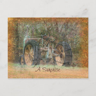 Vintage Tractor Invitation for any occasion Postcard