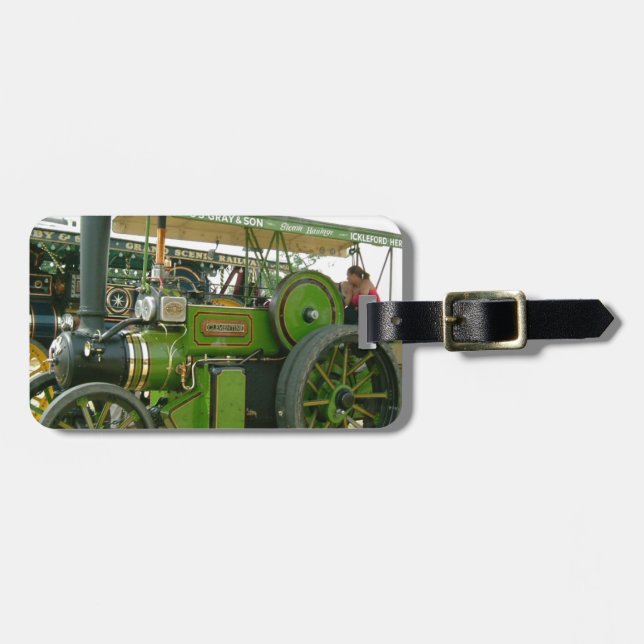 vintage tractor luggage tag (Front Horizontal)