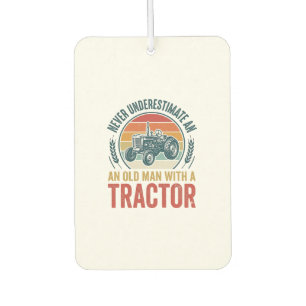 Vintage Tractor Old Man Quote Shirt Design_1 Car Air Freshener