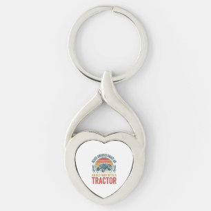 Vintage Tractor Old Man Quote Shirt Design_1 Key Ring