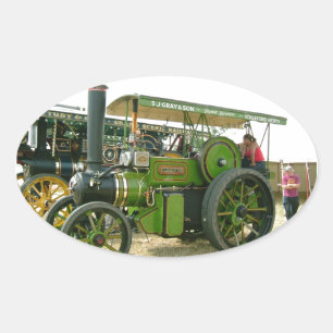 vintage tractor oval sticker