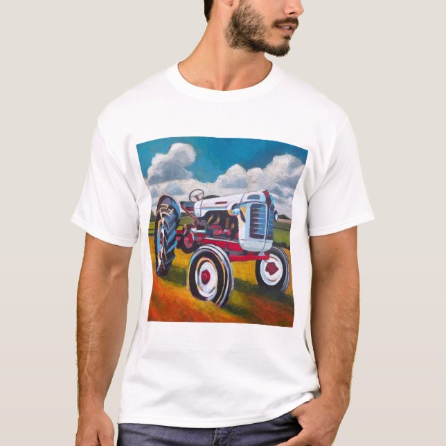 Vintage Tractor Painting - Gift for Tractor Lovers T-Shirt (Front)