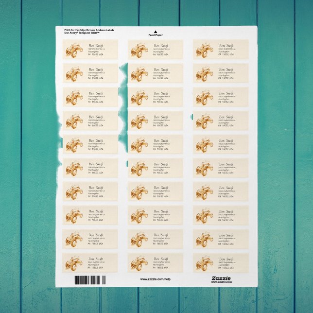 Vintage tractor - personalised  label (Creator Uploaded)